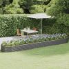 Patio Raised Bed Powder-coated Steel 199.6"x39.4"x14.2" Gray