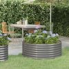 Patio Raised Bed Powder-coated Steel 39.4"x39.4"x14.2" Gray