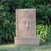 25x13x39" High Sandstone Buddha Fountain, Indoor Outdoor Water Fountain with Light