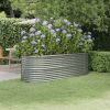 Garden Raised Bed Powder-coated Steel 88.2"x31.5"x26.8" Silver