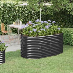 Garden Raised Bed Powder-coated Steel 59.8"x31.5"x26.8" Anthracite