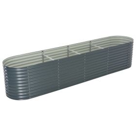 Garden Raised Bed 157.5"x31.5"x31.9" Galvanized Steel Gray