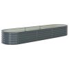 Garden Raised Bed 126"x31.5"x17.3" Galvanized Steel Gray