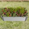 Metal Raised Garden Bed, Rectangle Raised Planter 4√ó2√ó1ft for Flowers Plants, Vegetables Herb Silver