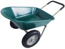 Dual-Wheel Home Garden Yard Utility Wheelbarrow Cart with Built-in Stand