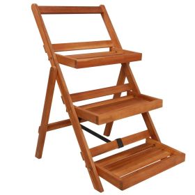 3-Tier Plant Stand 19.7"x24.8"x31.5" Solid Acacia Wood