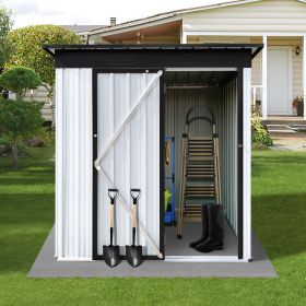 Metal garden sheds 5ftx4ft outdoor storage sheds White+Black