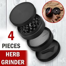 Tobacco Herb Grinder 4-Piece Metal Small Hand Crusher Mill Magnetic Top Black US