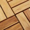 Decking Tiles 30 pcs 11.8"x11.8" Solid Wood Teak