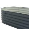 Garden Raised Bed 126"x31.5"x17.3" Galvanized Steel Gray