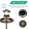 51*51*106cm Plastic Round Birdbath with Solar Light Bronze