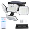 Solar Powered Wall Lights Outdoor Solar Motion Sensor Lights with 4 Adjustable Heads 333Pcs LED Beads 120¬∞ Sensing Angle Remote Control Waterproof fo