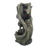 17.5x15.5x39.5" Indoor Outdoor Tree Trunk Fountain, Polyresin Rusitic Floor Standing Waterfall Fountain with Light, Natural Water Feature for Garden L