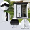 Metal garden sheds 5ftx4ft outdoor storage sheds White+Black