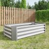 Metal Raised Garden Bed, Rectangle Raised Planter 4√ó2√ó1ft for Flowers Plants, Vegetables Herb Silver