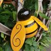 4pcs; Metal Wall Art; Metal Bumble Bee Wall Decor; 3D Iron Bee Art Sculpture Hanging Wall Decorations For Outdoor Home Garden