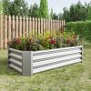 Metal Raised Garden Bed, Rectangle Raised Planter 4√ó2√ó1ft for Flowers Plants, Vegetables Herb Silver