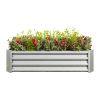 Metal Raised Garden Bed, Rectangle Raised Planter 4√ó2√ó1ft for Flowers Plants, Vegetables Herb Silver