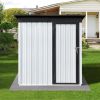 Metal garden sheds 5ftx4ft outdoor storage sheds White+Black