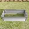 Metal Raised Garden Bed, Rectangle Raised Planter 4√ó2√ó1ft for Flowers Plants, Vegetables Herb Silver