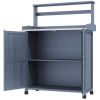 Potting Bench with Storage Cabinet-Gray