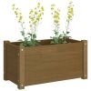 Garden Planters 2 pcs Honey Brown 23.6"x12.2"x12.2" Solid Wood Pine