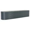 Garden Raised Bed 157.5"x31.5"x31.9" Galvanized Steel Gray