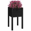 Garden Planters 2 pcs Black 15.7"x15.7"x27.6" Solid Wood Pine