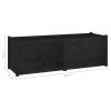 Garden Planter Black 59.1"x19.7"x19.7" Solid Wood Pine