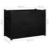 Garden Planter Black 39.4"x19.7"x27.6" Solid Wood Pine