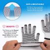 12 Pack PVC Double Side Dot String Gloves 10". String Knit Gloves with Plastic Dot Coating. Large Size Gloves. Knitted Cotton Polyester Gloves for Gen