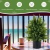 2-Pack Artificial Cedar Topiary Ball Tree with Cement Pot