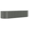 Garden Raised Bed Powder-coated Steel 126.8"x39.4"x26.8" Gray