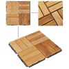 Decking Tiles 10 pcs 11.8"x11.8" Solid Wood Teak