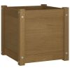 Garden Planter Honey Brown 15.7"x15.7"x15.7" Solid Wood Pine