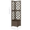 Corner Trellis Planter Gray 15.7"x15.7"x59" Solid Fir Wood