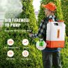 VEVOR Battery Powered Backpack Sprayer with Cart, 0-94 PSI Adjustable Pressure, 4 Gallon Tank on Wheels, with 8 Nozzles and 2 Wands, 12V 7.2Ah Battery