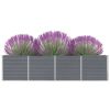 Raised Garden Bed 126"x15.7"x30.3" Galvanized Steel Gray