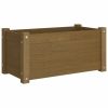 Garden Planters 2 pcs Honey Brown 23.6"x12.2"x12.2" Solid Wood Pine