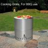 15 inch Smokeless Fire Pit Outdoor Wood Burning Portable Fire Pit Stainless Steel