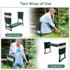 Heavy Duty Foldable Garden Kneeler and Seat Gardening Bench with Two Tool Pouches and 6" Widen Soft Kneeling Pad