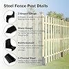 Fence Post Repair Kit, Steel Fence Post Repair Stakes, Fence Post Anchor for Fence Post Support, Post Buddy Fence Repair, Fence Post Stabilizer for Fi