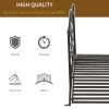 4' Metal Arch Backyard Garden Bridge with Safety Siderails, Delicate Scrollwork, & Easy Assembly, Black Bronze