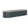 Garden Raised Bed 94.5"x31.5"x17.3" Galvanized Steel Gray