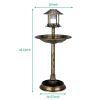 51*51*106cm Plastic Round Birdbath with Solar Light Bronze