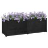 Garden Planter Black 59.1"x19.7"x19.7" Solid Wood Pine