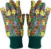 12 Pack Cotton Jersey Gloves Floral print Ladies Size. Reusable Washable Gloves with Knit Wrist. Weight Gloves. Heavy Duty Glove Liners. Protective In