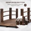 5 ft Wooden Garden Bridge Arc Stained Finish Footbridge with Railings for your Backyard, Stained Wood