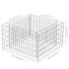 Gabion Raised Bed Galvanized Steel 35.4"x35.4"x19.7"