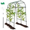 7.5 Feet Garden Arch Trellis with PE Coated Metal Structure